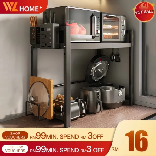 Microwave Rack Storage Rack Kitchen Rack Oven Rack Multi-layer kitchen Storage