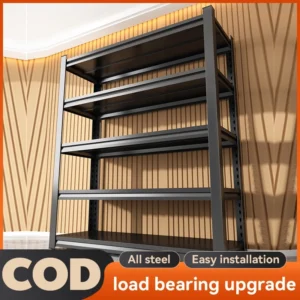 MOOM rak besi bertingkat Metal Rack 60/80/120CM Strong Load-Bearing Easy To Install Freely Adjustable