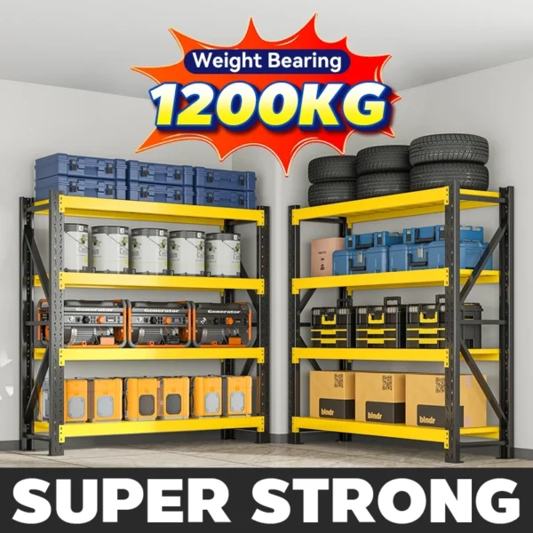 【Load Capacity 1200KG】MOK Large Steel Shelves 200 * 60 * 200CM Warehouse Steel Shelves