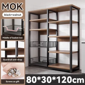 MOK 3 Layer Kitchen Rack & wheels Microwave Oven Shelf Multi-function Kitchen Storage Shelf Storage Rack Landing Rak置物架
