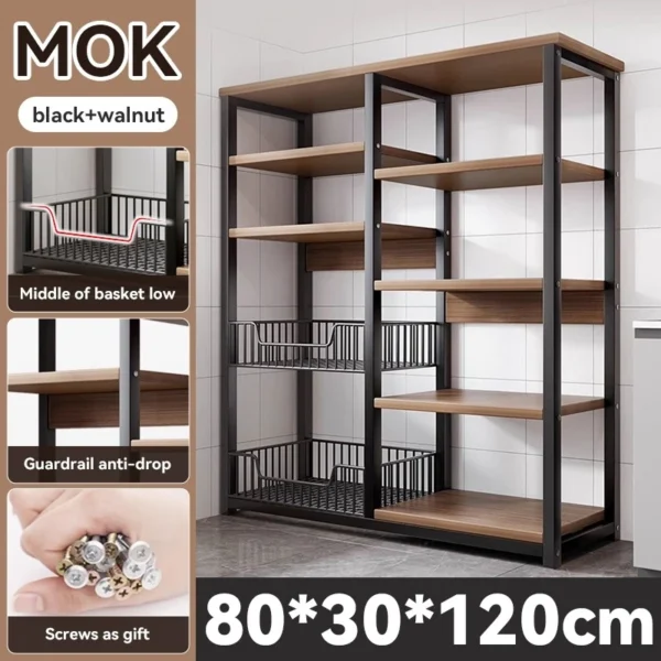 MOK 3 Layer Kitchen Rack & wheels Microwave Oven Shelf Multi-function Kitchen Storage Shelf Storage Rack Landing Rak置物架