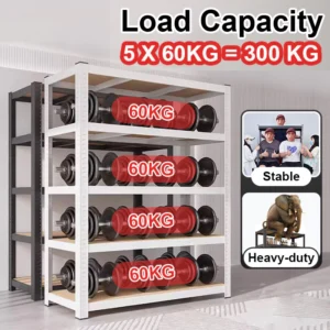 MOK 90/120CM White Metal Rack Boltless Rack LOAD-Bearing 500KG