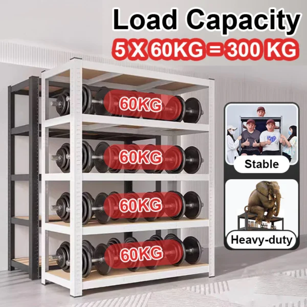 MOK 90/120CM White Metal Rack Boltless Rack LOAD-Bearing 500KG